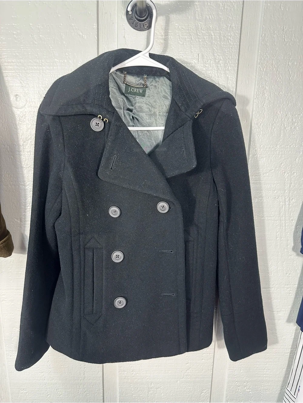 J. Crew Women’s Black Pea Coat No Size EUC - Picture 3 of 6